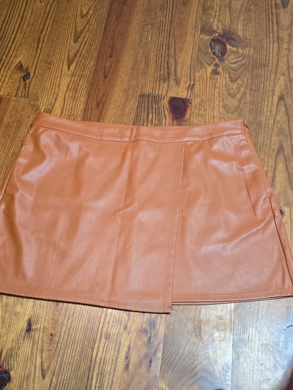 a new day Faux Leather Mini Skirt in Cognac Brown